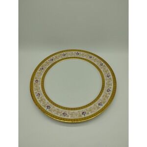William Guerin  Limoges Gold Encrusted Rim Rose Dinner Cabinet Plate